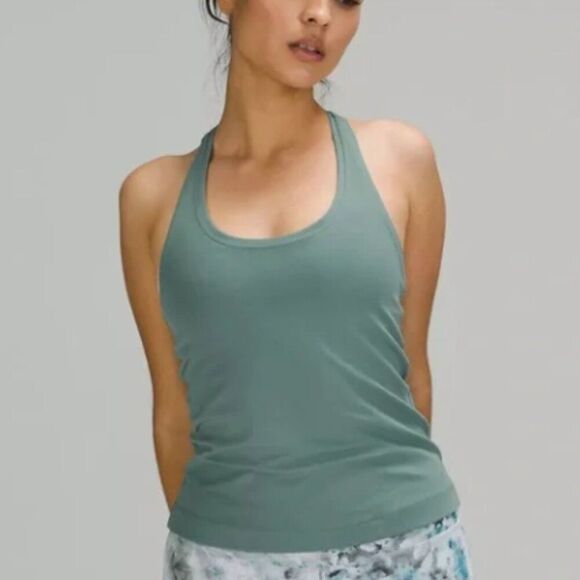 LULULEMON Cool Racerback Tank Top Short Tidewater Teal Size 10 - Picture 1 of 5